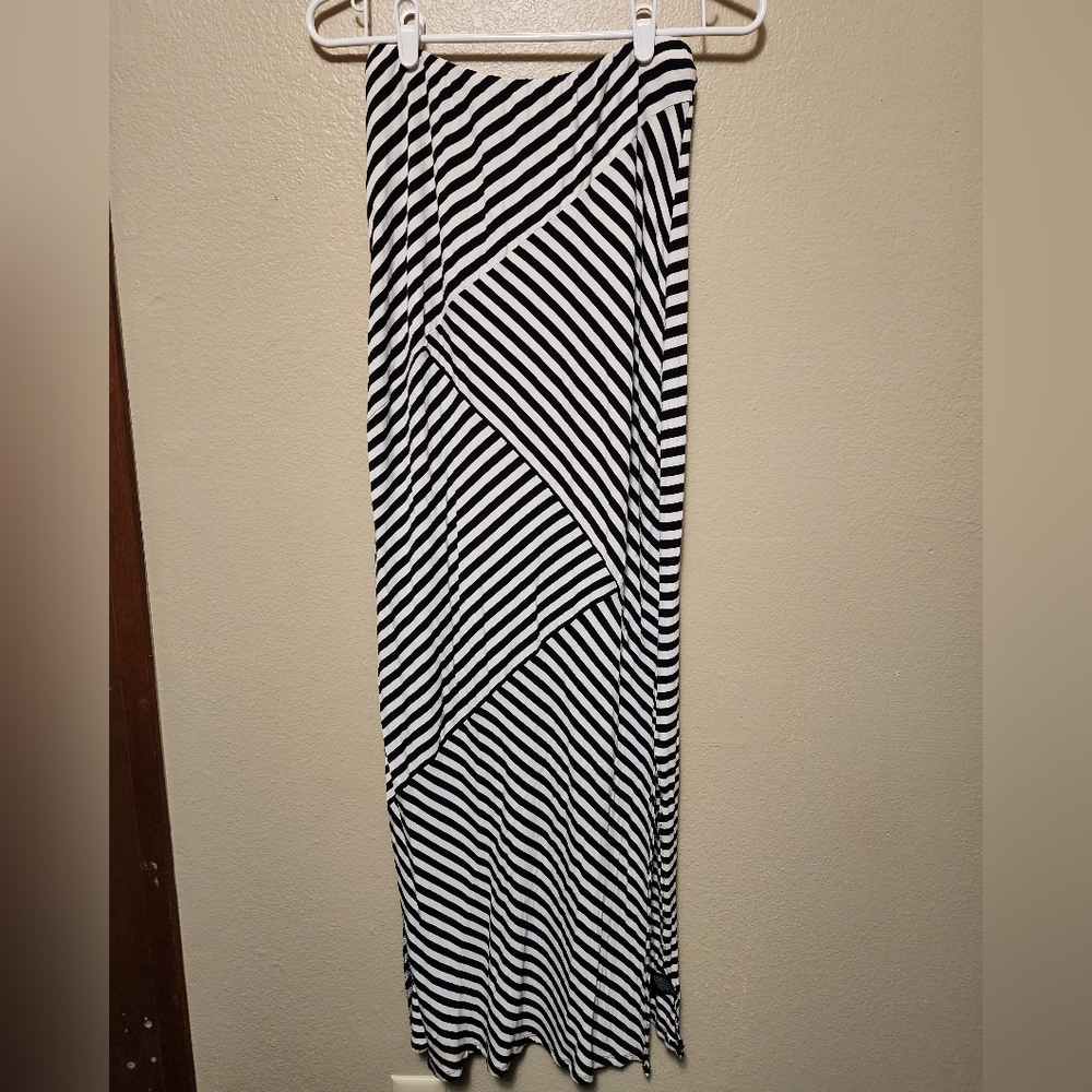 Black and White Striped Maxi